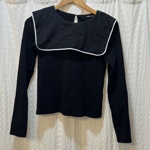 Top zara black collar